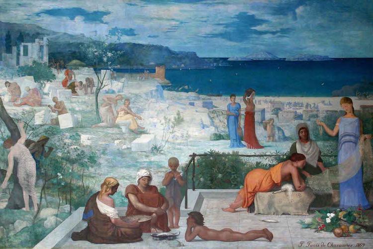 Marseille, colonie grecque, fresque au Palais Longchamp, Marseille, par Pierre Puvis de Chavannes